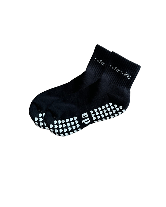 reforming black grip socks