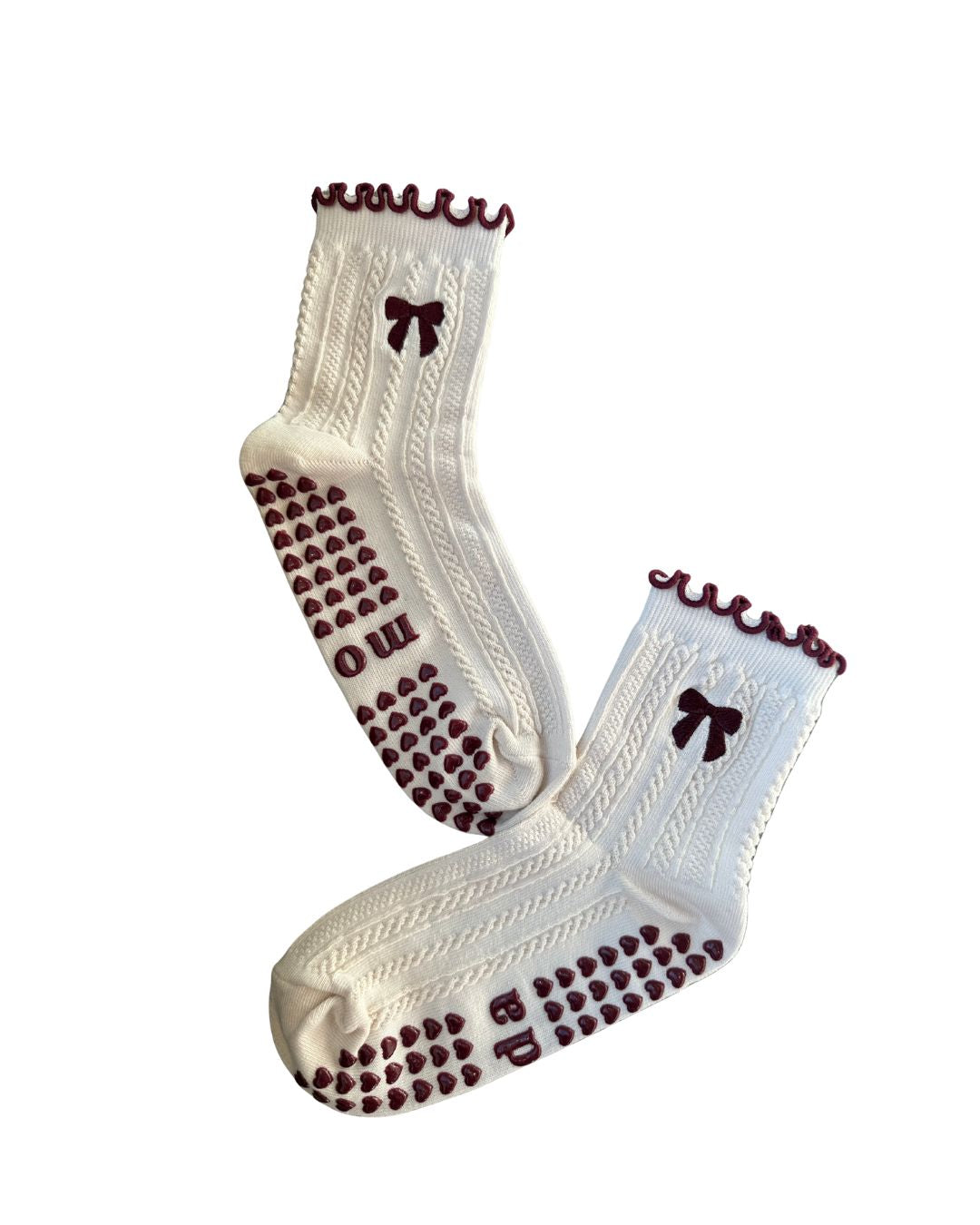 cable knit sweater grip socks