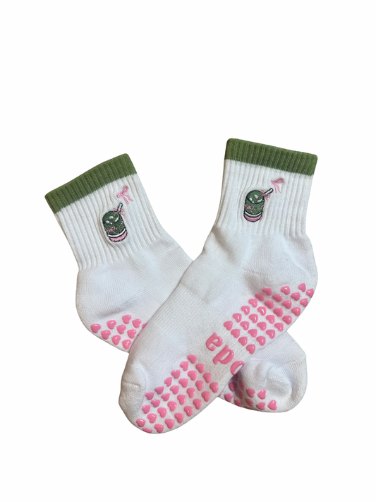 i'm just a matcha girl grip socks