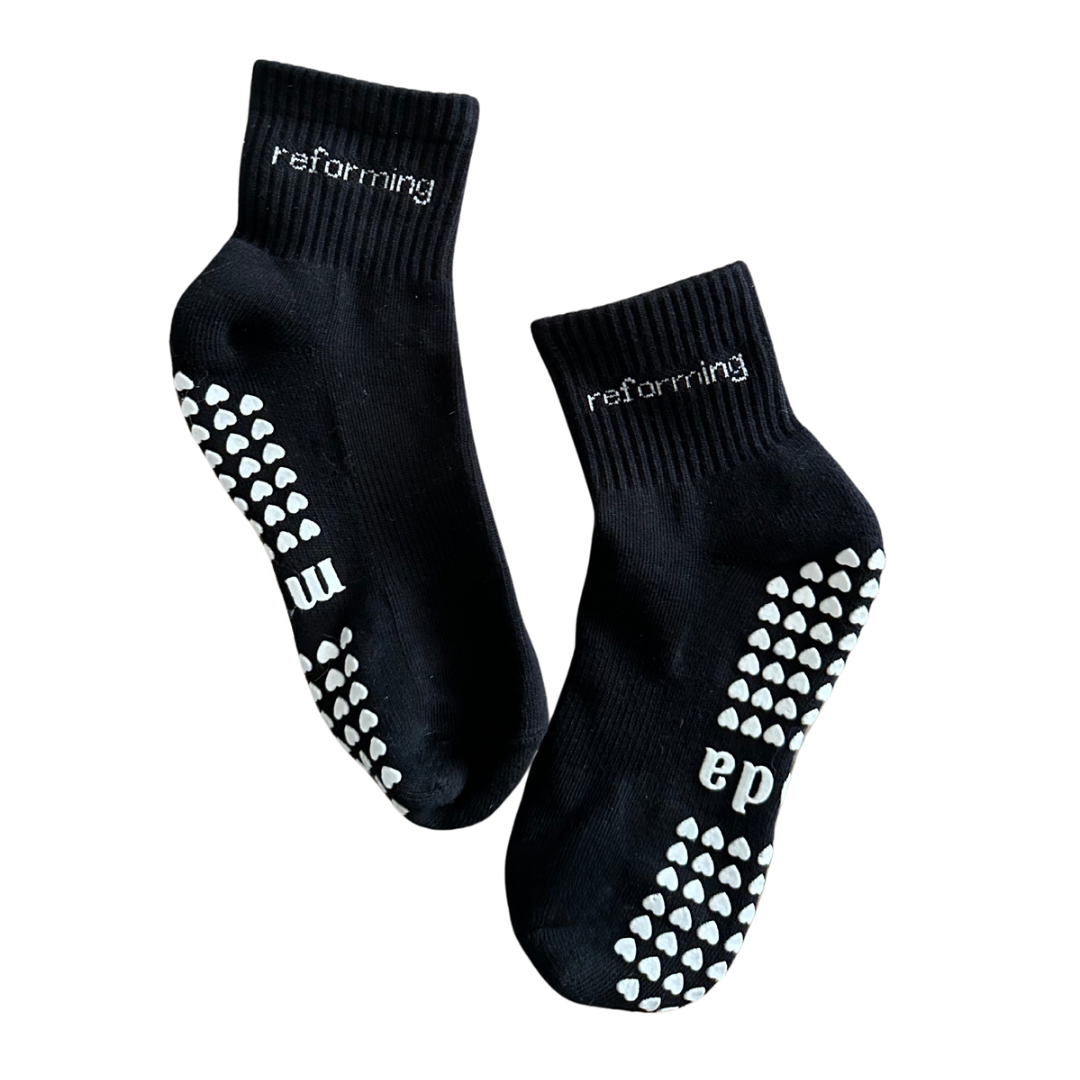 reforming black grip socks