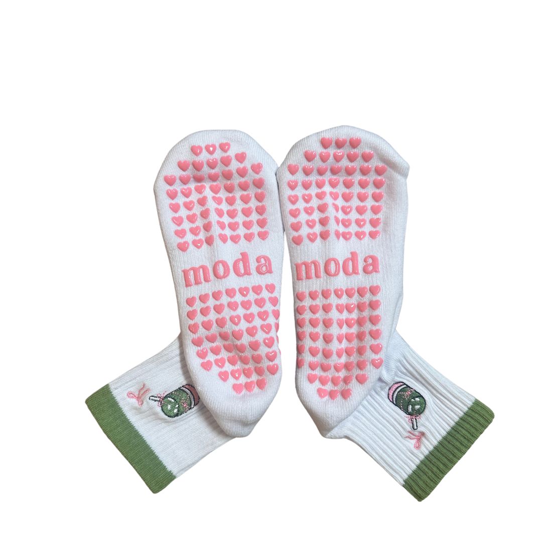 i'm just a matcha girl grip socks