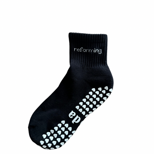 reforming black grip socks