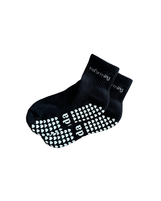 reforming black grip socks