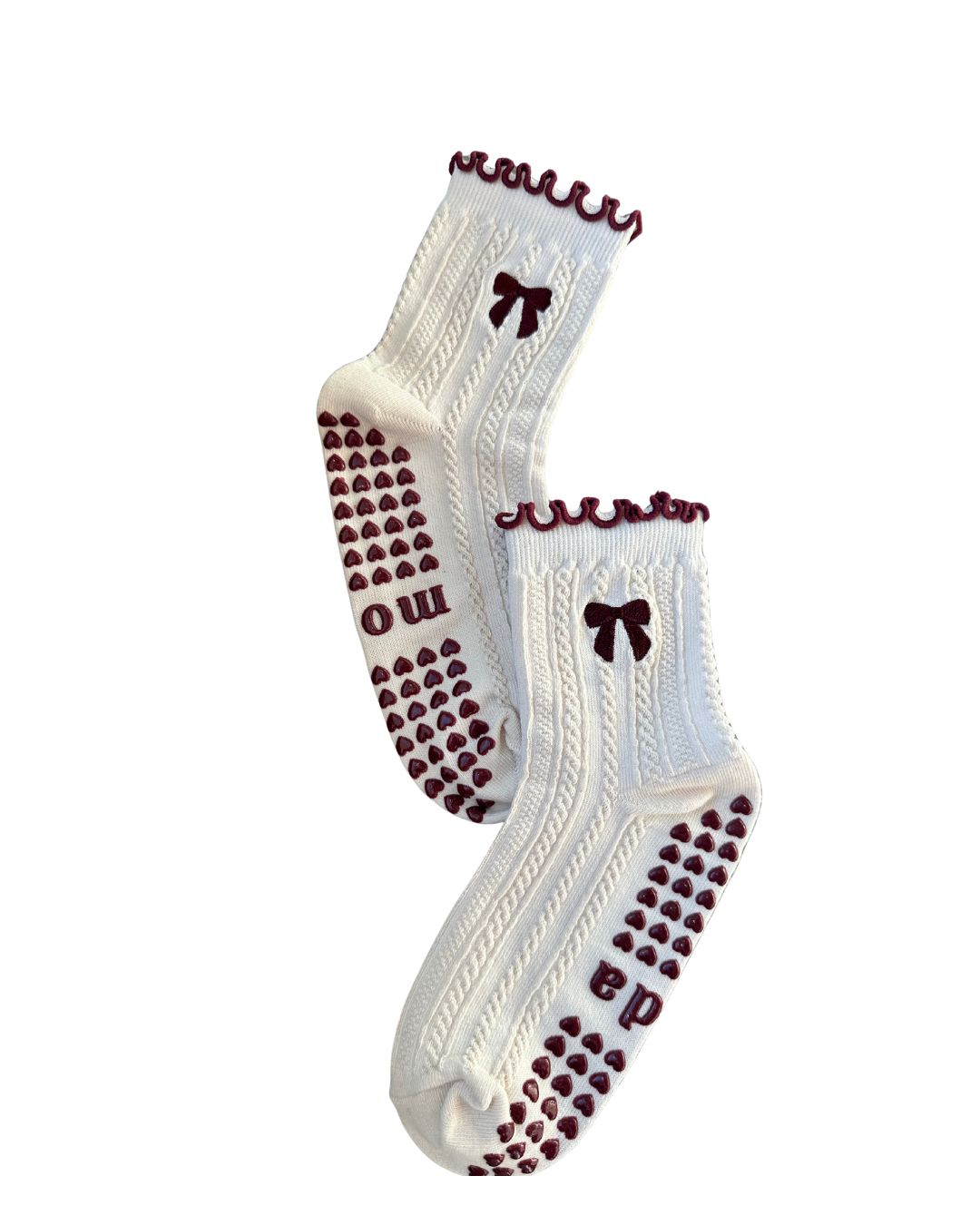 cable knit sweater grip socks