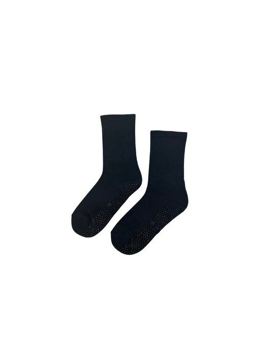 all black everything unisex grip socks