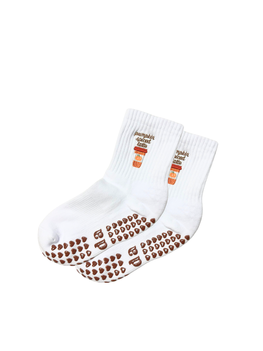 pumpkin spiced latte grip socks