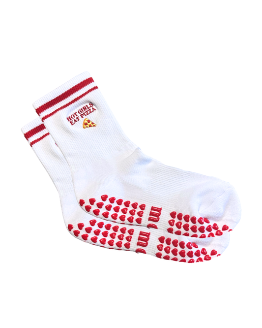 HOT GIRLS EAT PIZZA grip socks