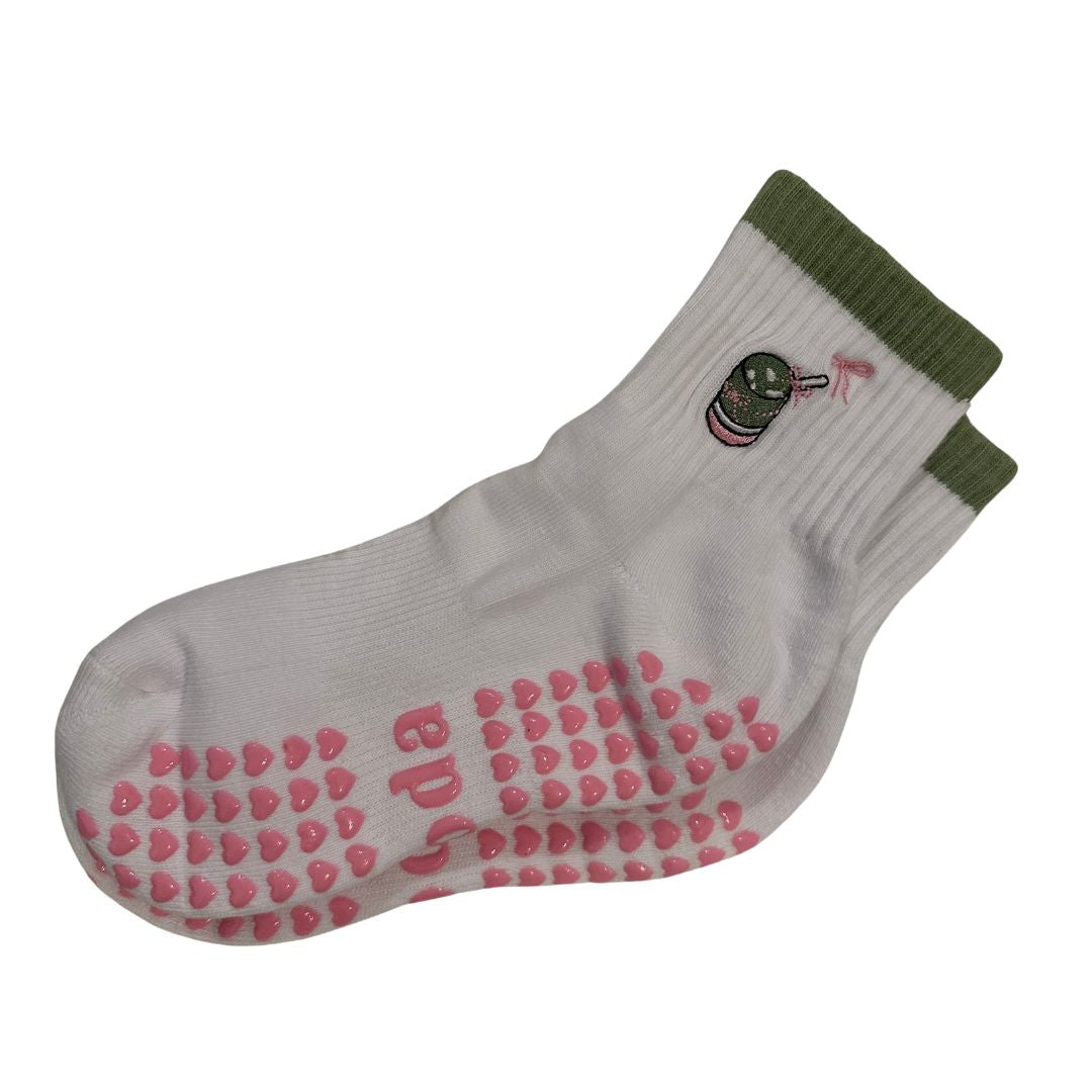 i'm just a matcha girl grip socks