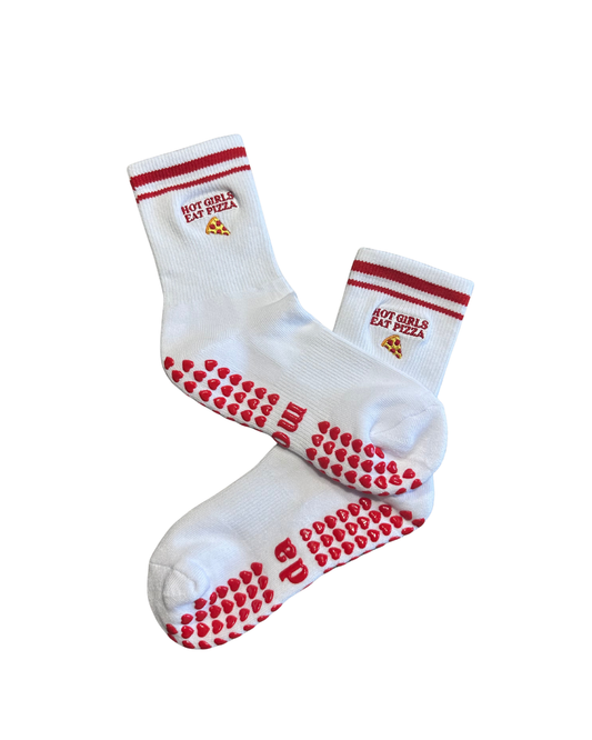 HOT GIRLS EAT PIZZA grip socks