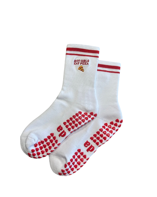 HOT GIRLS EAT PIZZA grip socks