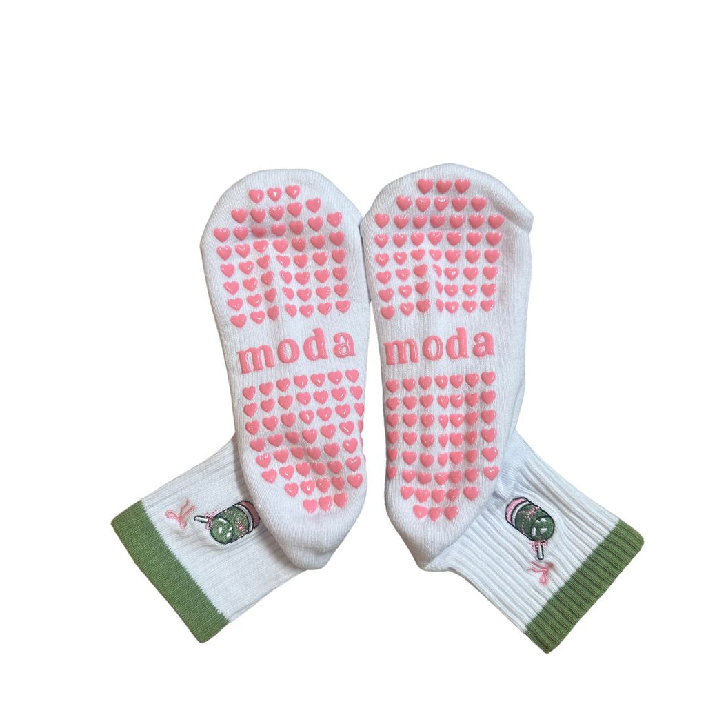 i'm just a matcha girl grip socks