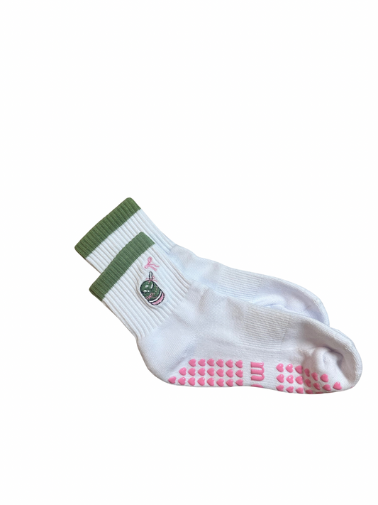 i'm just a matcha girl grip socks