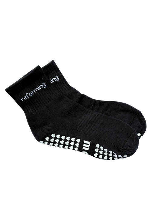 reforming black grip socks