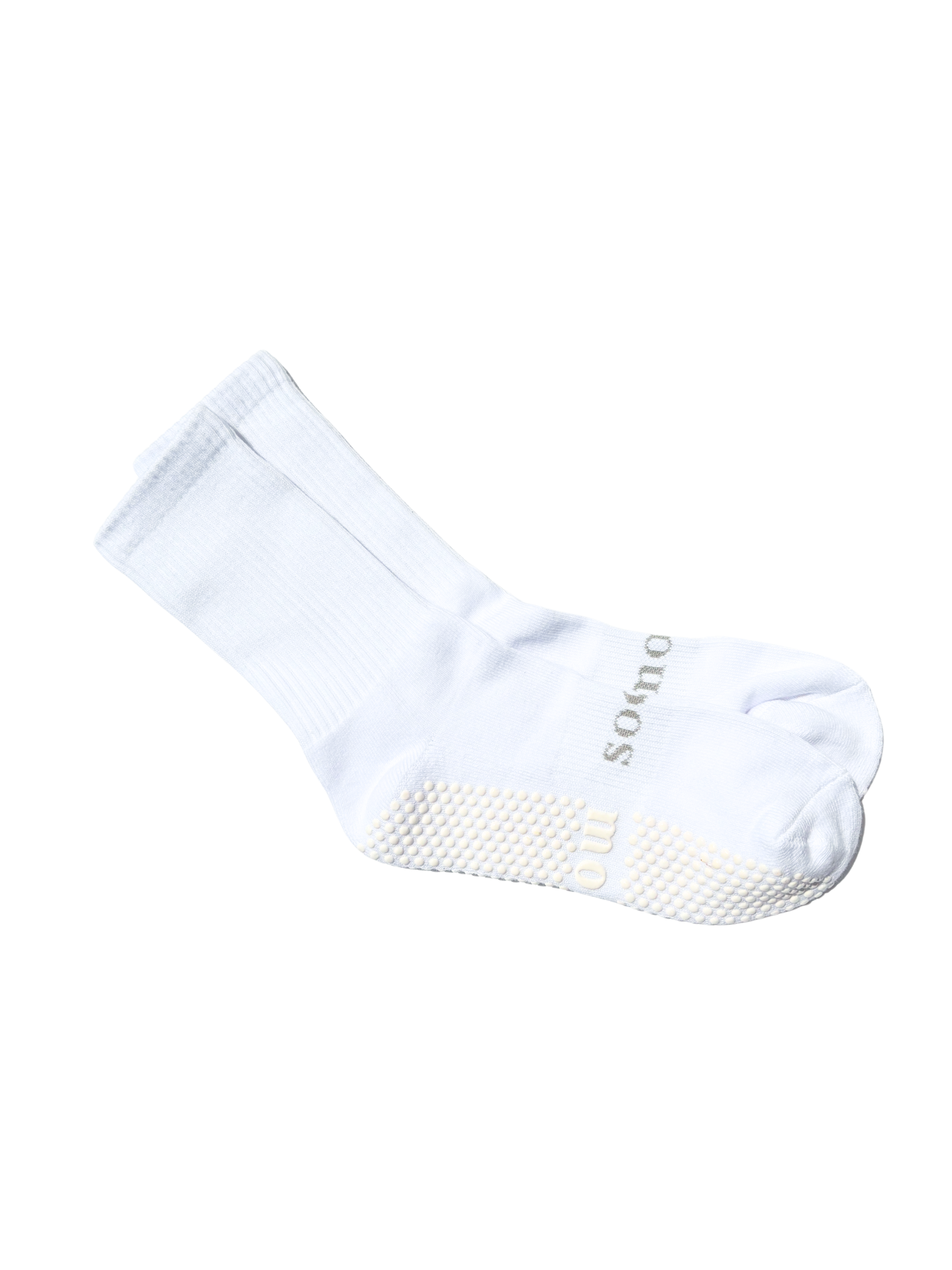 unisex basic logo grip socks gray text