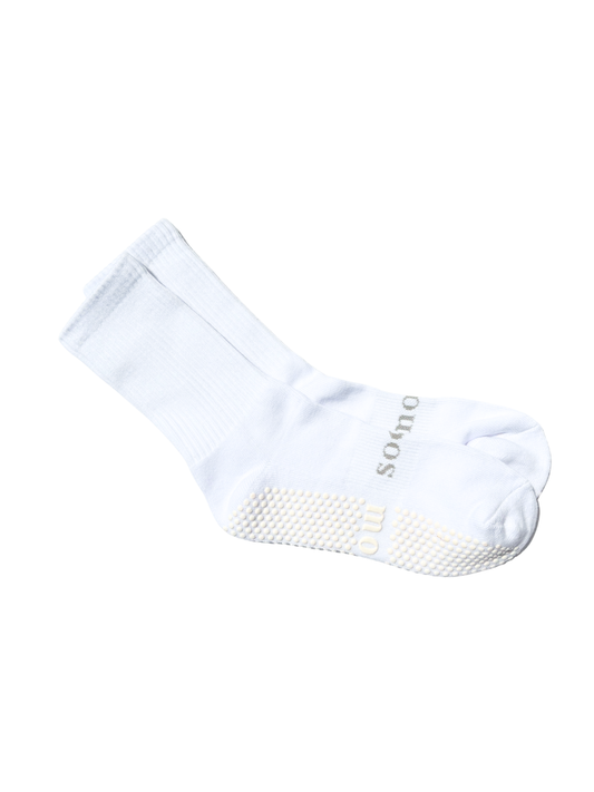 unisex basic logo grip socks gray text